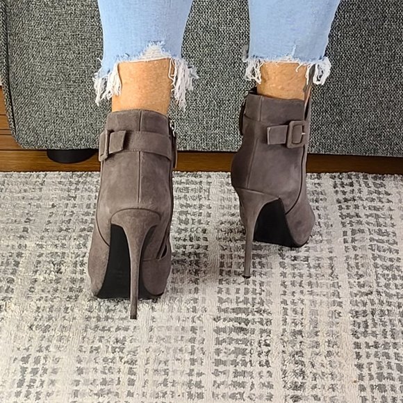 Giuseppe Zanotti Suede Ankle Boots Grey Sz 37.5EU - Picture 2 of 7